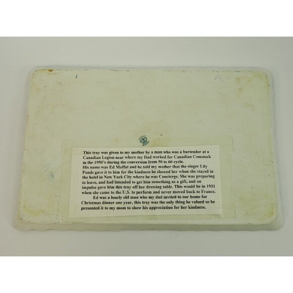 Vintage Austria Porcelain Vanity Tray Hand Painted Lady Roses w Provenance - Picture 10 of 13